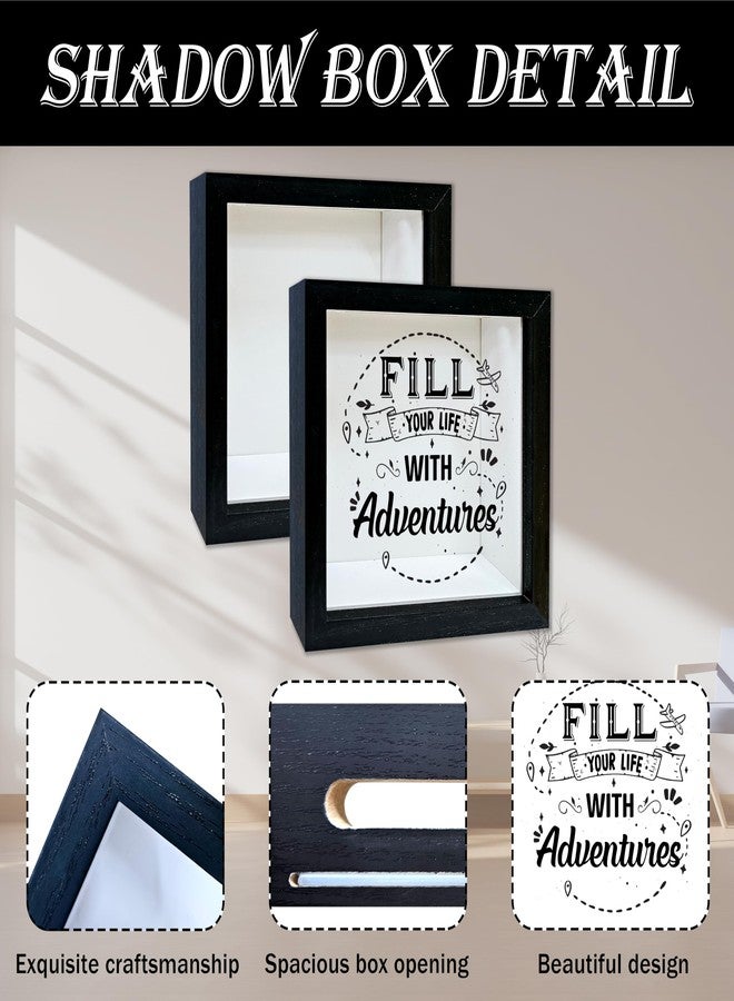 Mueddur Adventure Fund Shadow Box Frame, Honeymoon Fund Box with Slot, Fill Your Life with Adventures Theme Travel Memory Box, Adventure Archive Box Wedding Gifts, Decorative Wooden Money Savings -04 - Image 3
